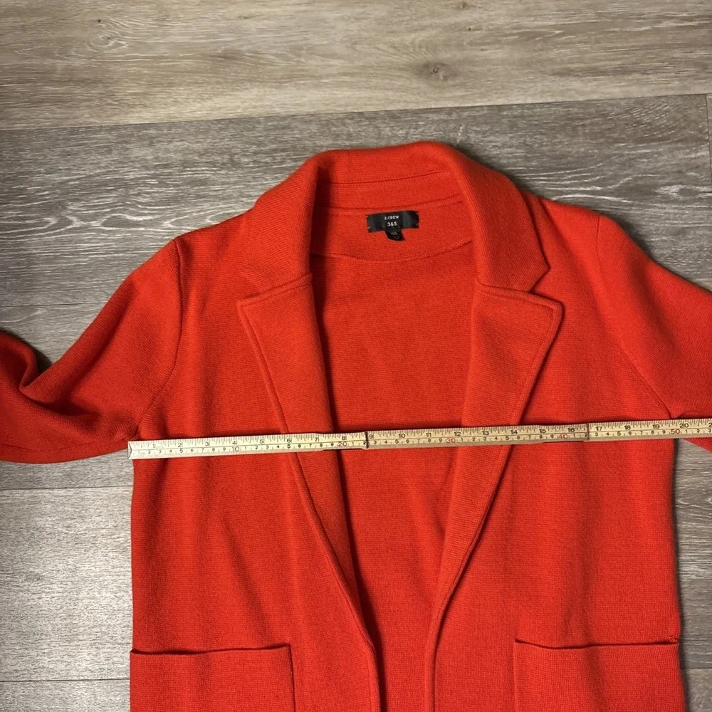 J. Crew Sophie Open Front Sweater Blazer J0244 Red Sz‎ XS Holiday Core Wardrobe